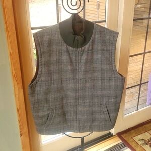 Turnbury 97% Alpaca Wool Reversible Plaid or Dark Brown Sz. XL Vest